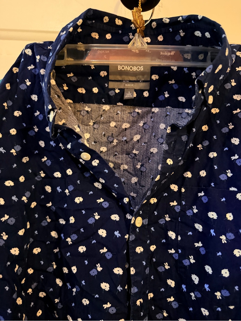 Bonobos like new Navy Floral Slim-Fit Button down